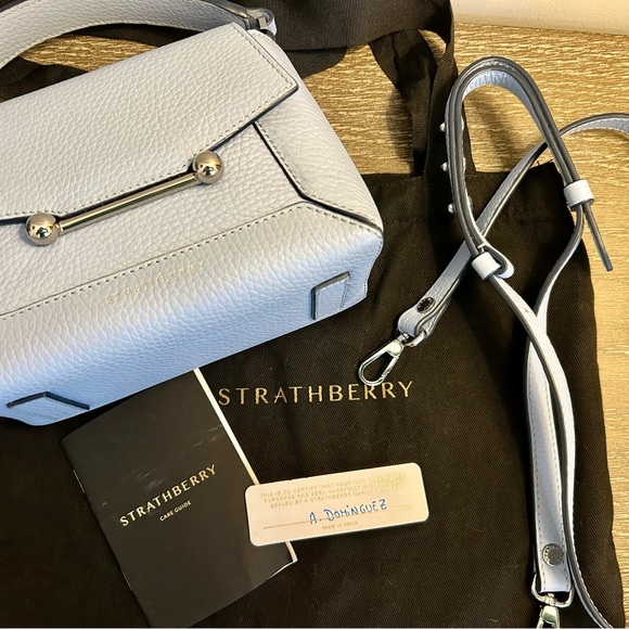 Strathberry Blue Mini Bag with Detachable Strap - Picture 3 of 8